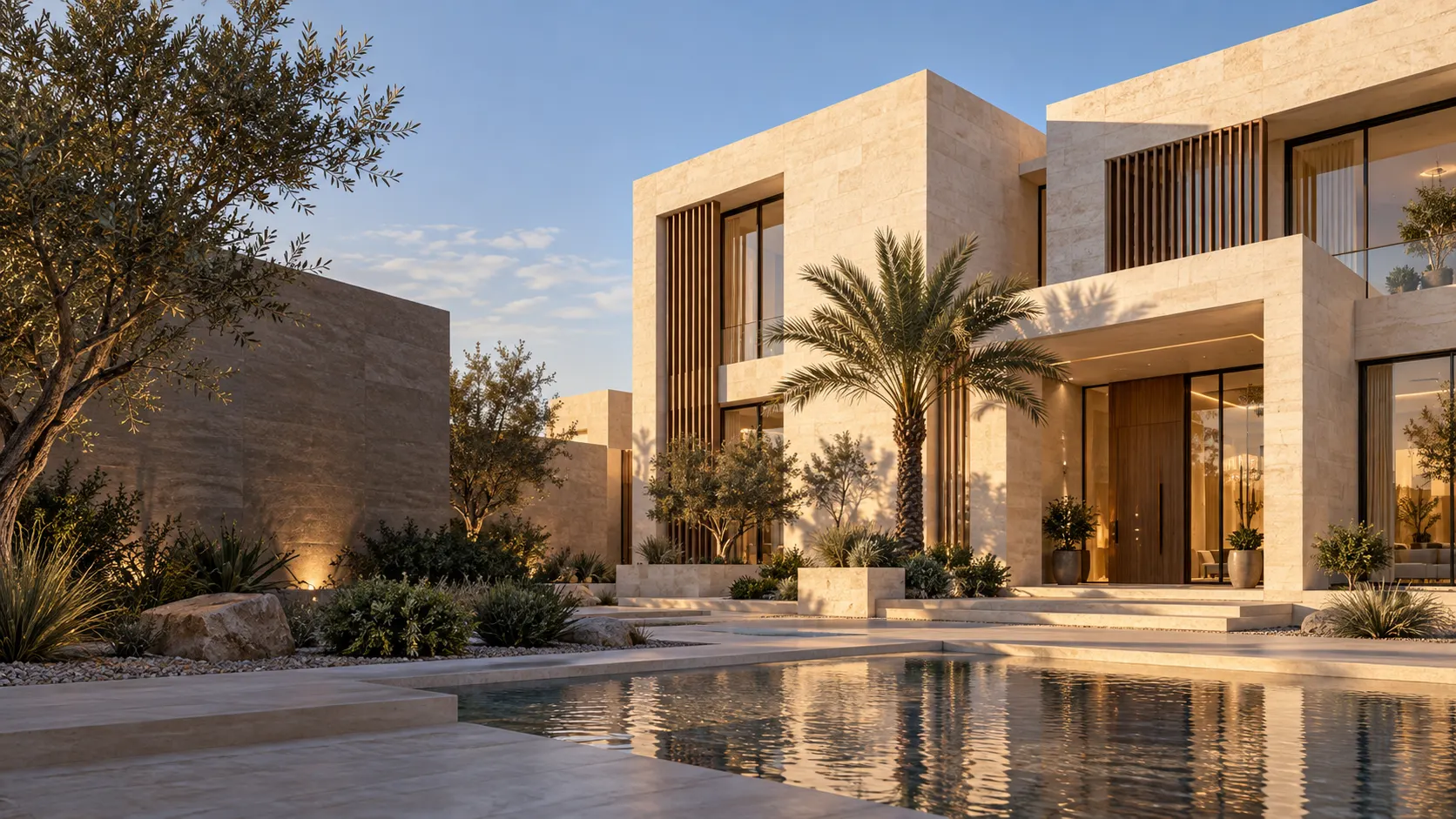 تصور معماري لفيلا معاصرة، وليس عقاراً معروضاً